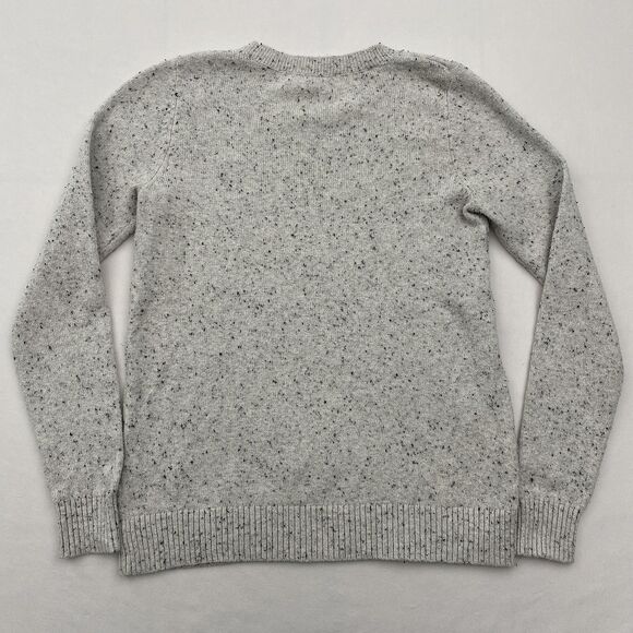 LOFT Penguin Sweater Womens Small Gray Crewneck Knit Pullover Speckled - Picture 3 of 8